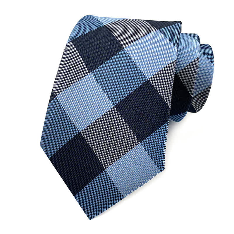 Men's Skinny Tuxedo Suit Plaid Necktie