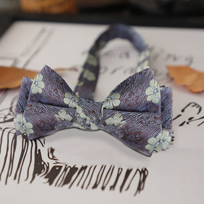 Men's Retro Floral Leaves Bow Tie