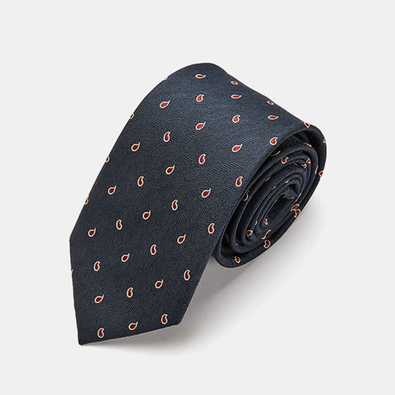 Men's Luxury Micro Paisley Necktie - Navy - image 8