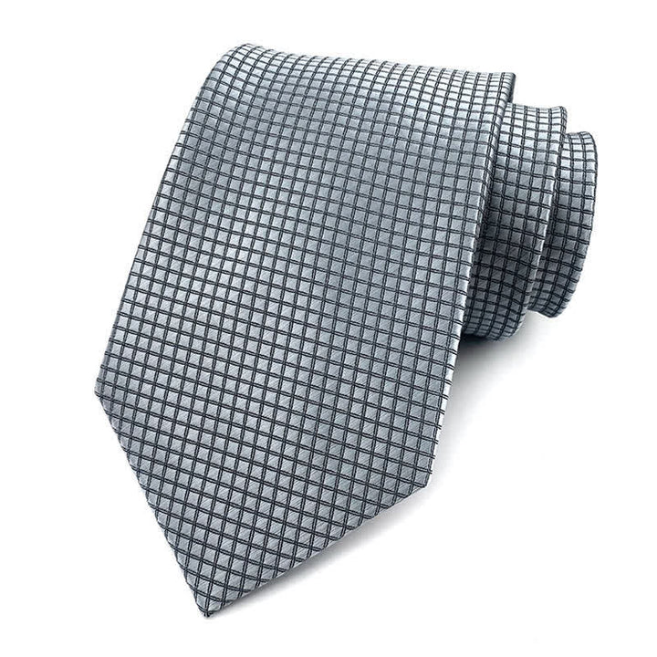 Men's Solid Color Subtle Checked Office Necktie