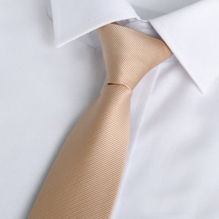 Men's Solid Color Zipper Tie Adjustable Necktie