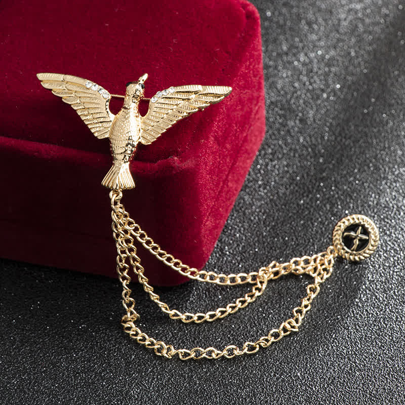 Men's Victory Bird Chain Brooch