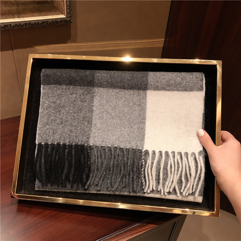 Unisex Lamb Edinburgh Big Warm Plaid Scarf - #7 - image 16