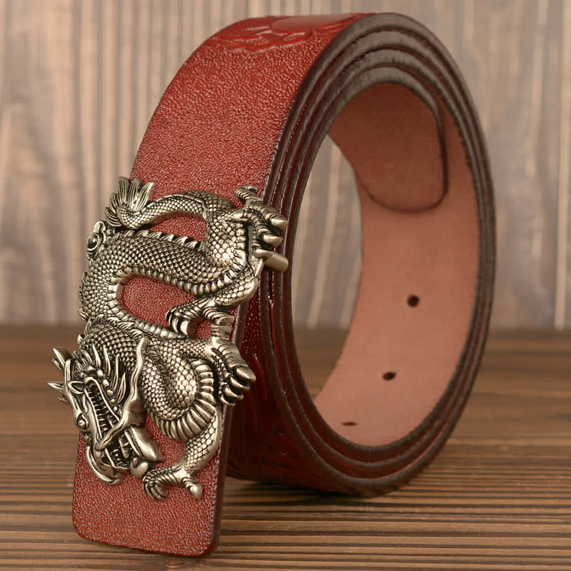 Men's Flying Dragon Luxury Cowskin Leather Belt