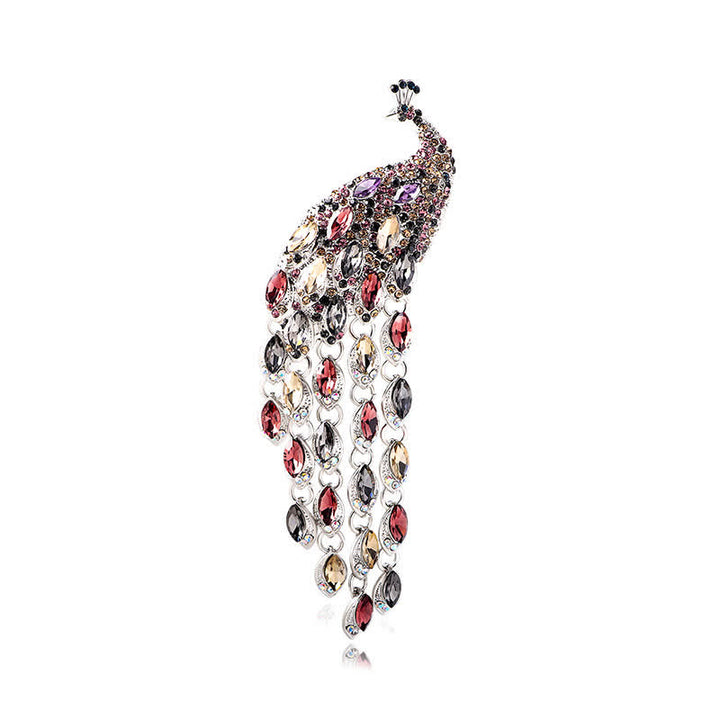 Women's Grazioso Peacock Fringe Brooch