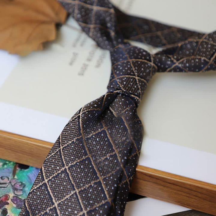 Men's Coffee Colors Series Striped Paisley Necktie - Style #15 - image 18