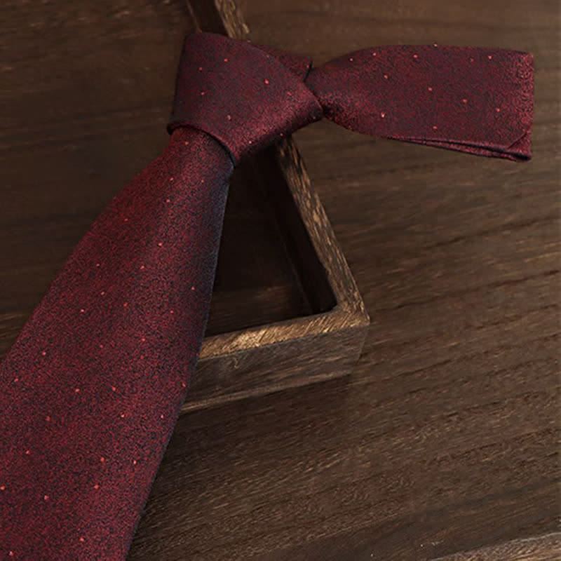 Men's Burgundy Little Dots Necktie - image 2