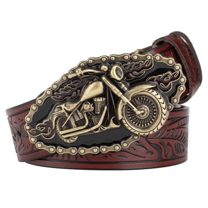 Men's Punk Rock Motorcycle Biker Leather Belt