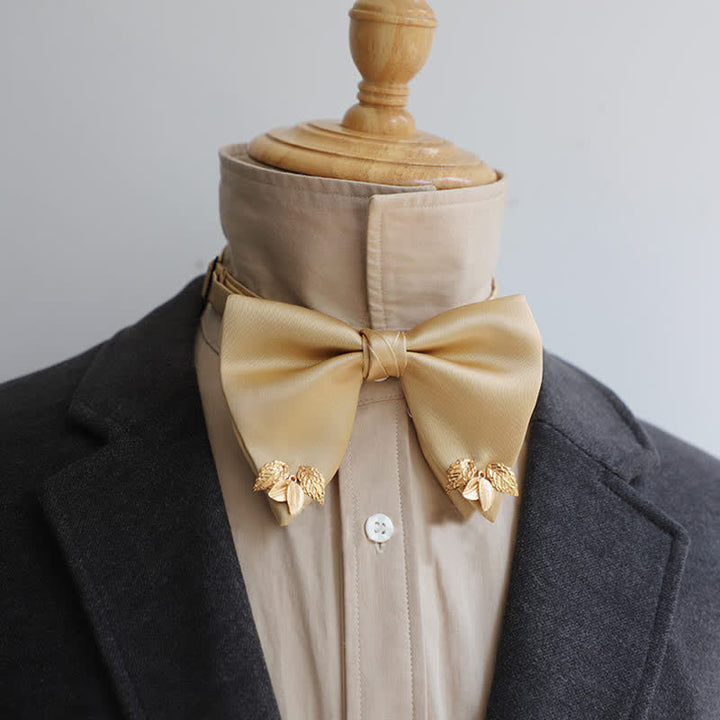 Men's Double-Layers Leaves Oversized Bow Tie