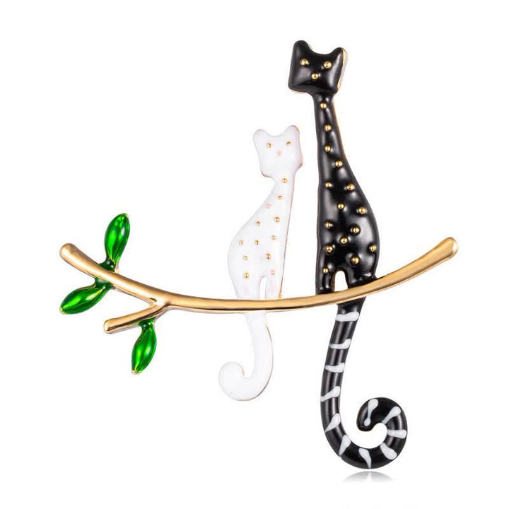 Women's Lazy Kitten Polka Dot Cat Brooch