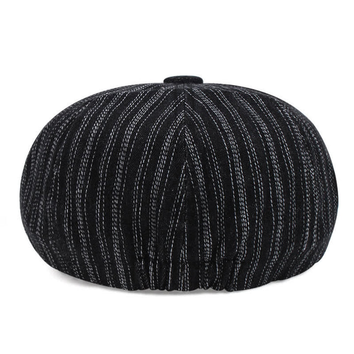 Trendy Striped Octagonal Newsboy Beret Cap - image 4