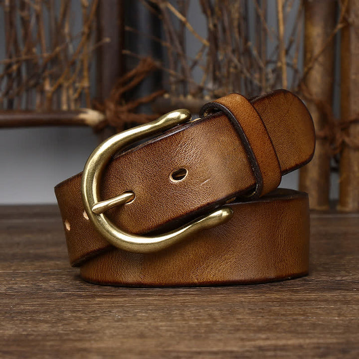 Men's Trend Worn-out Wrinkled Leather Belt