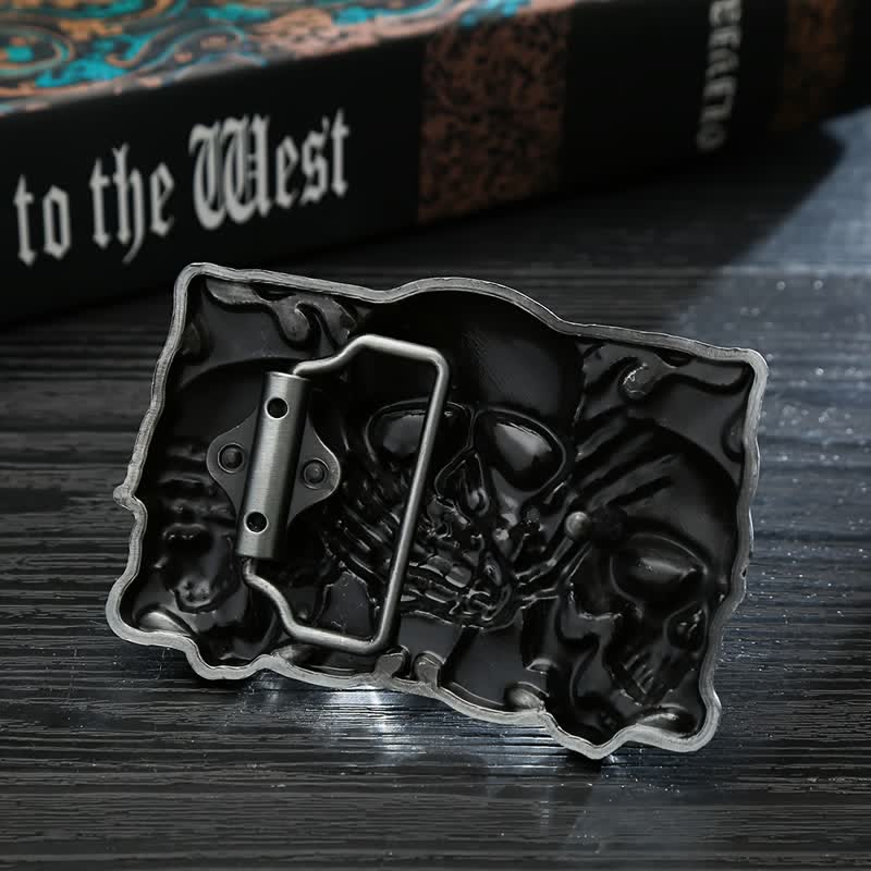 Men's DIY Horrible Laugh Skull Buckle Leather Belt