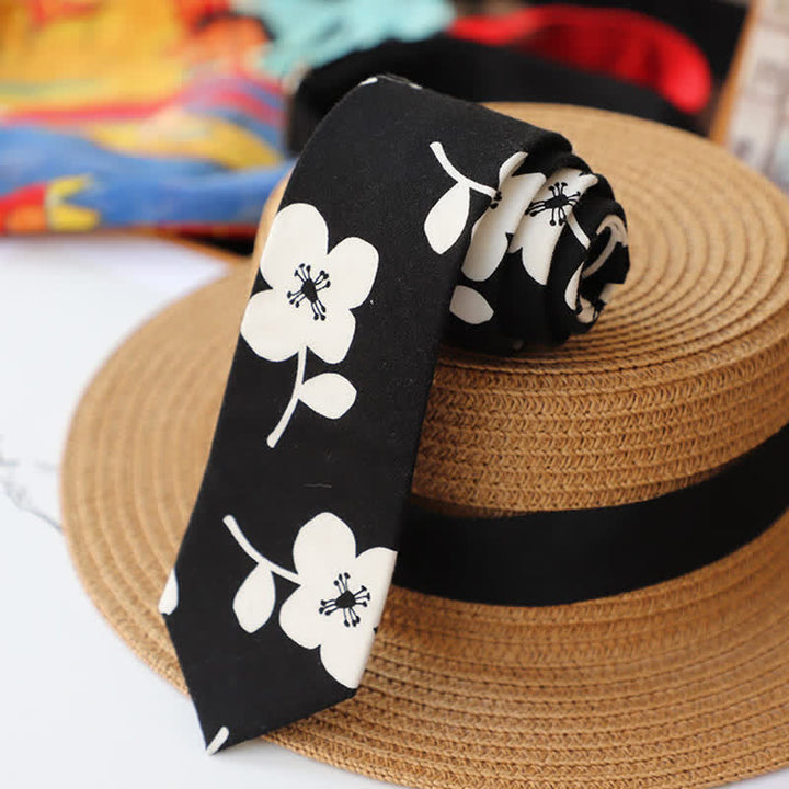 Men's Elegant Floral Skinny Necktie