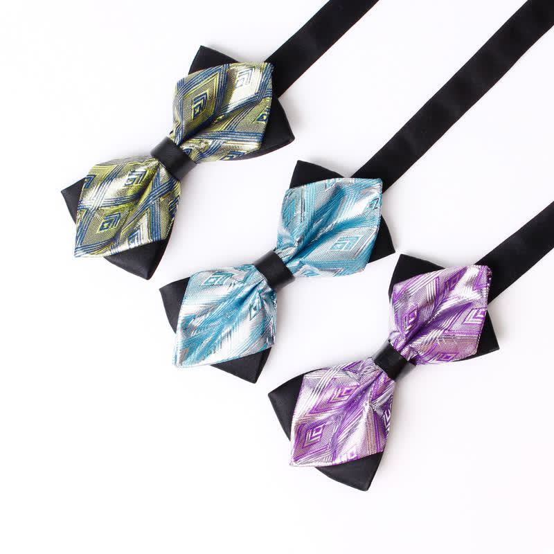 Men's Fancy Modern Diamond Pointy Bow Tie - image 1