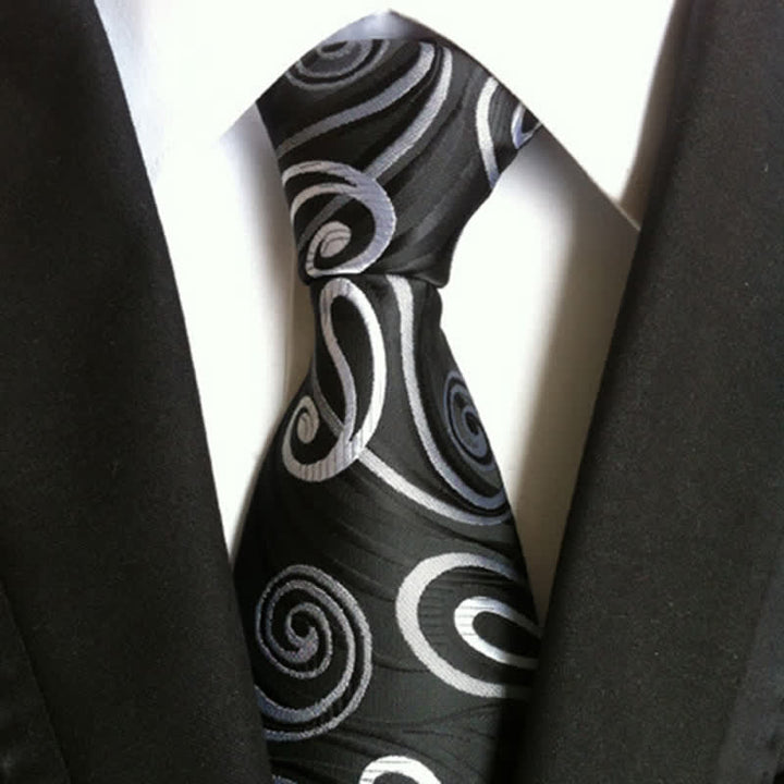Men's Hurricane Wave Paisley Necktie - Black - image 0