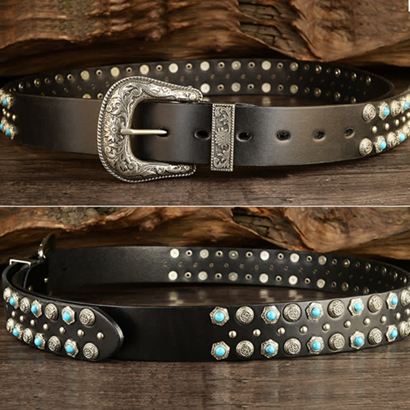 Unisex Luxurious Imitation Turquoise Accents Belt