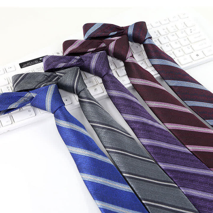 Men's Modern Textured Striped Necktie - image 4