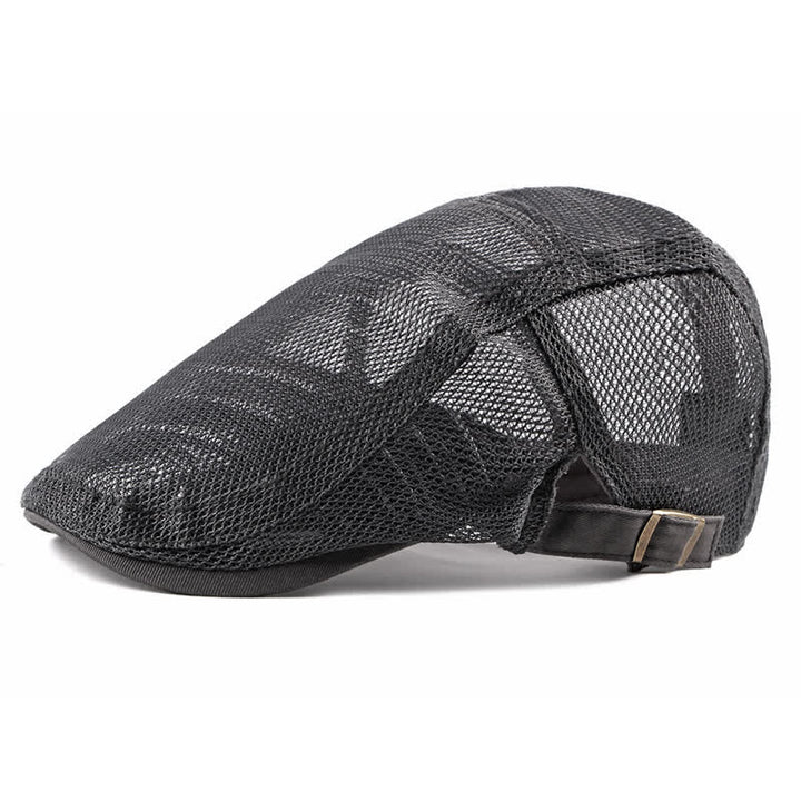 Breathable Sunhat Hollow Mesh Flat Cap Beret