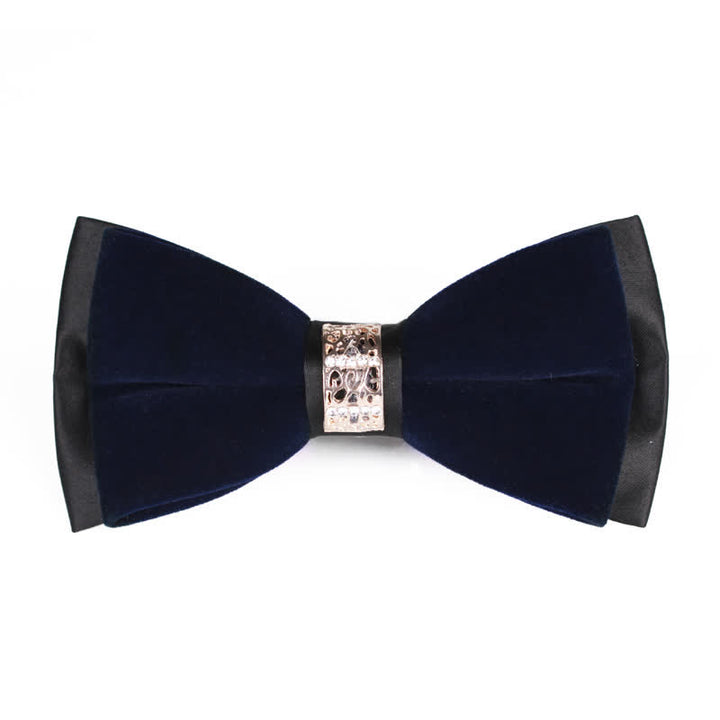 Men's Rhinestone Patchwork Velvet Bow Tie