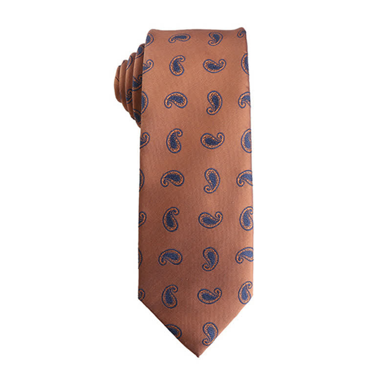 Men's Orange-Red Series Micro Motifs Necktie - Micro Paisley - image 3