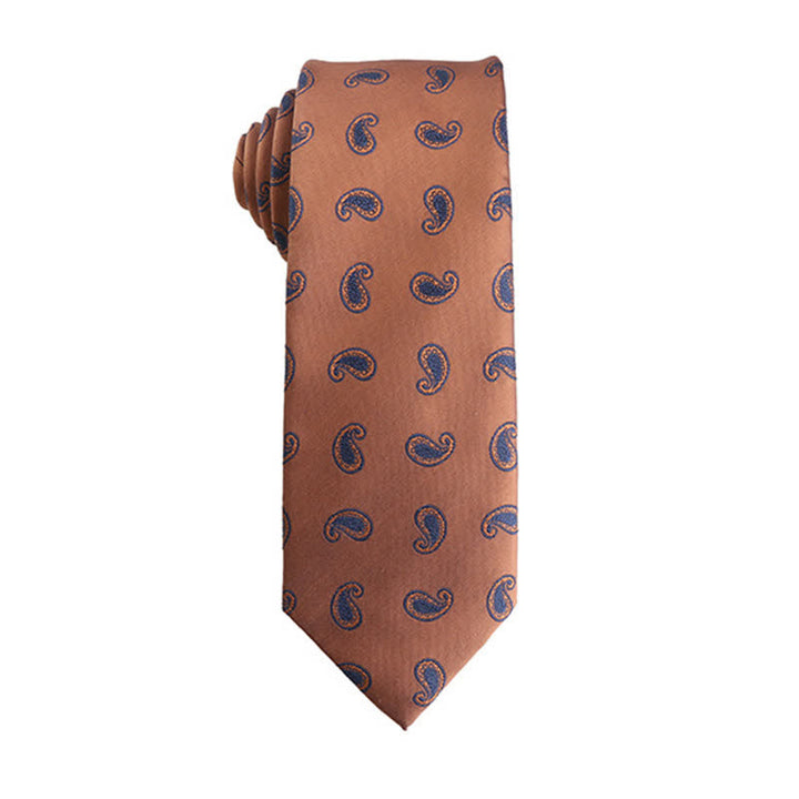 Men's Orange-Red Series Micro Motifs Necktie - Micro Paisley - image 3