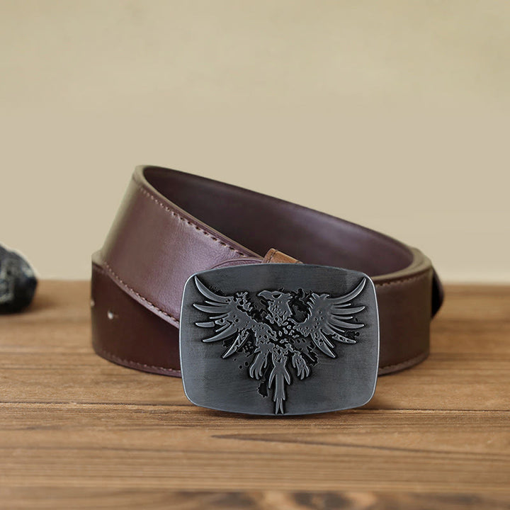 Men's DIY Rising Phoenix Eagle Buckle Leather Belt