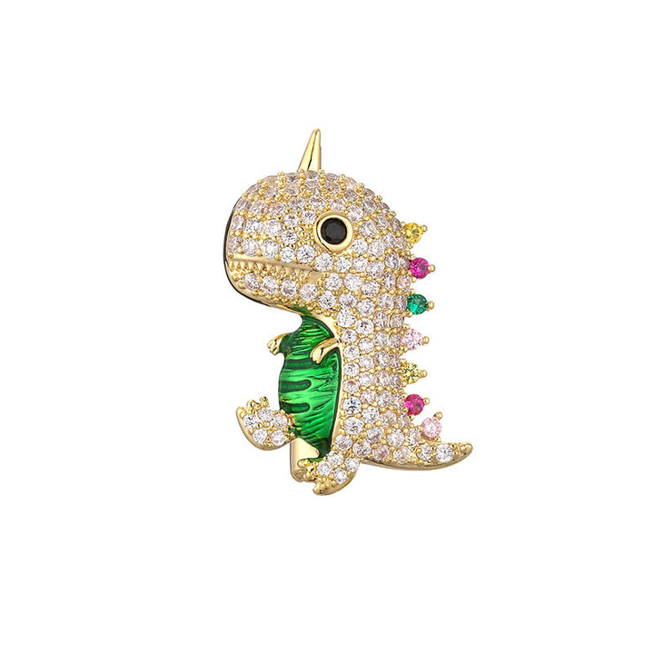 Women's Cartoon Shimmering Dinosaur Brooch