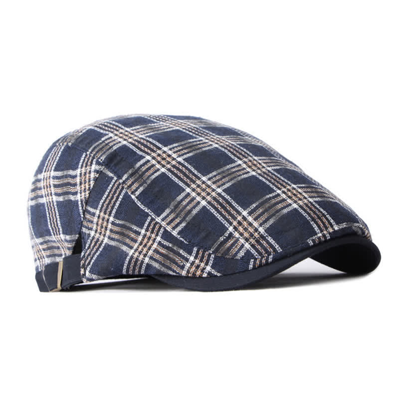 Travel Casual Checkered Beret Flat Cap - image 3