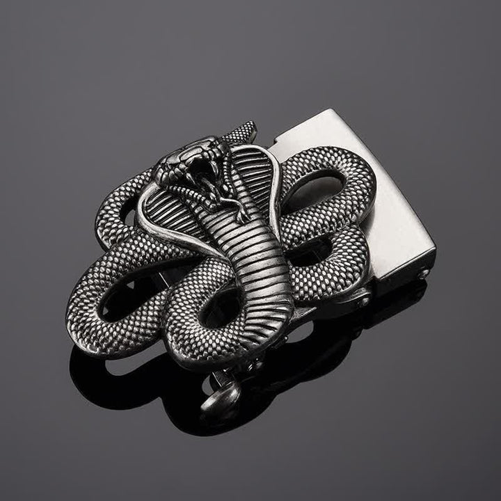 Men's DIY Mysterious Snake Automatic Buckle Leather Belt