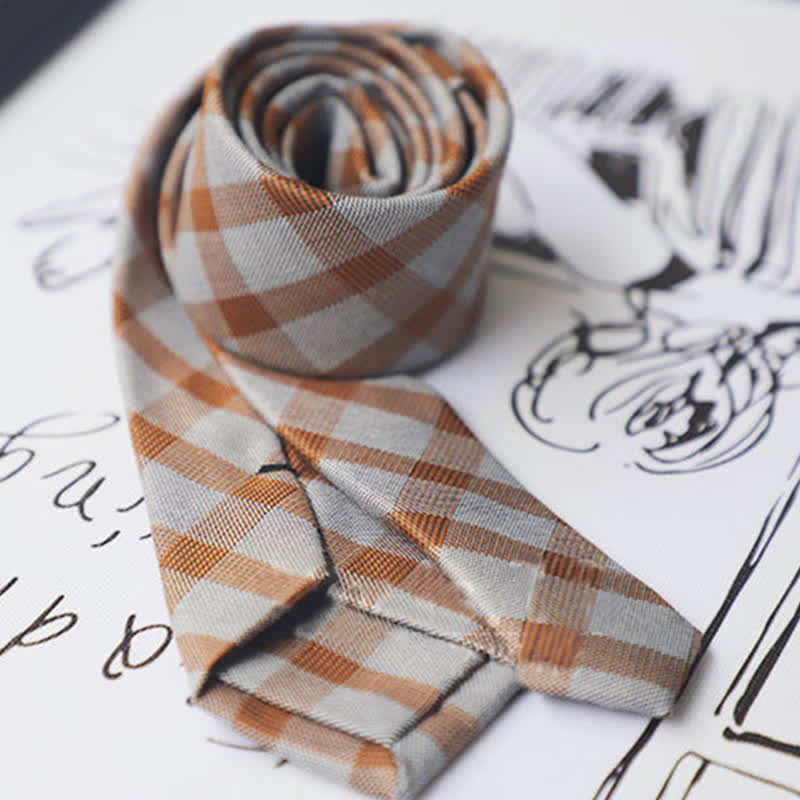 Men's Preppy Style Two-Tone Plaid Necktie - image 7