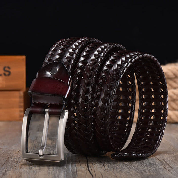 Men's Casual Handwoven Braided Leather Belt