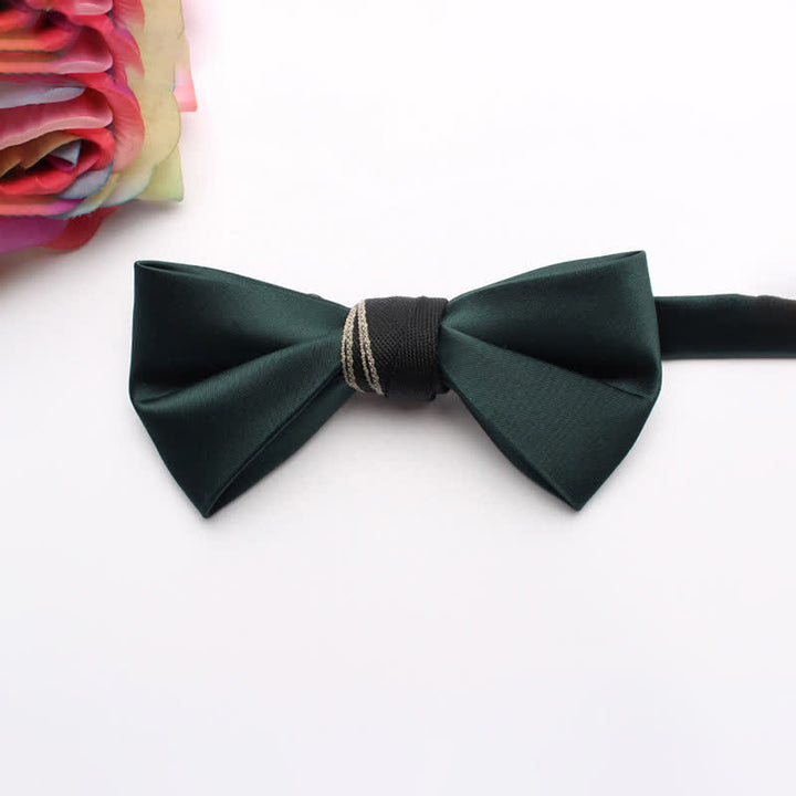 Men's Classic Glossy Solid Colored Bow Tie