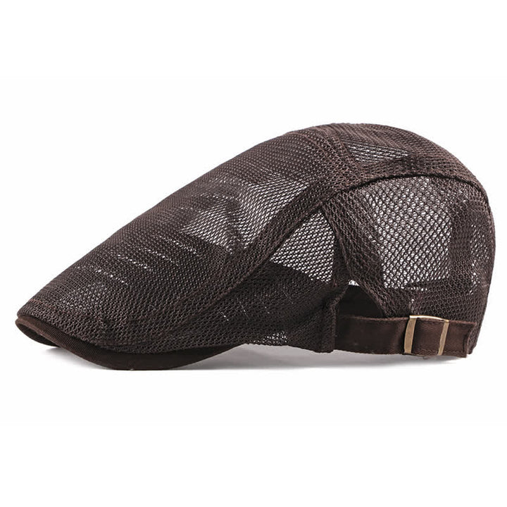 Breathable Sunhat Hollow Mesh Flat Cap Beret