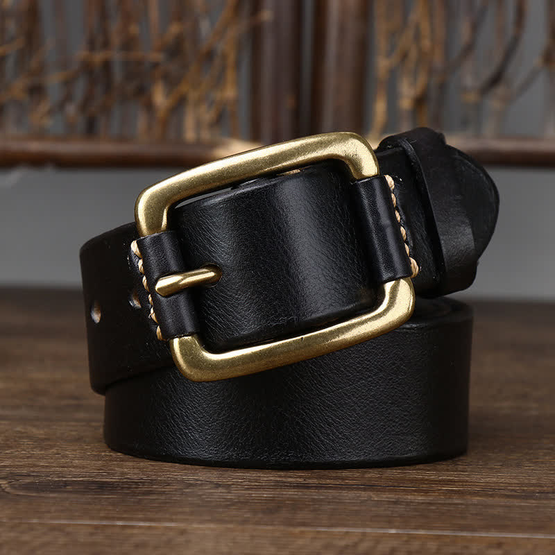 Men's Leisure Heavy Copper Buckle Leather Belt