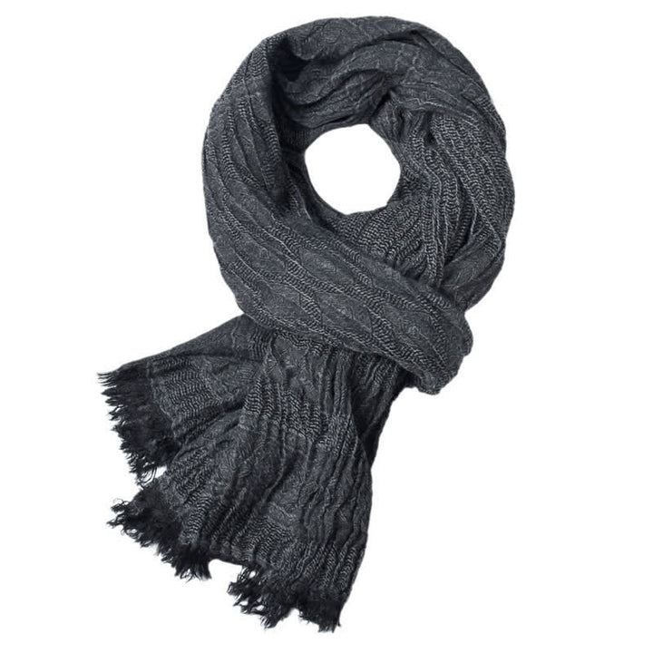 Men's Versatile Diamond Plaid Raw Edge Scarf