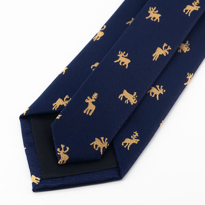 Men's Midnight Blue Vintage Elk Necktie