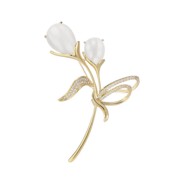 Women's Exquisite Tulip Pearl Brooch