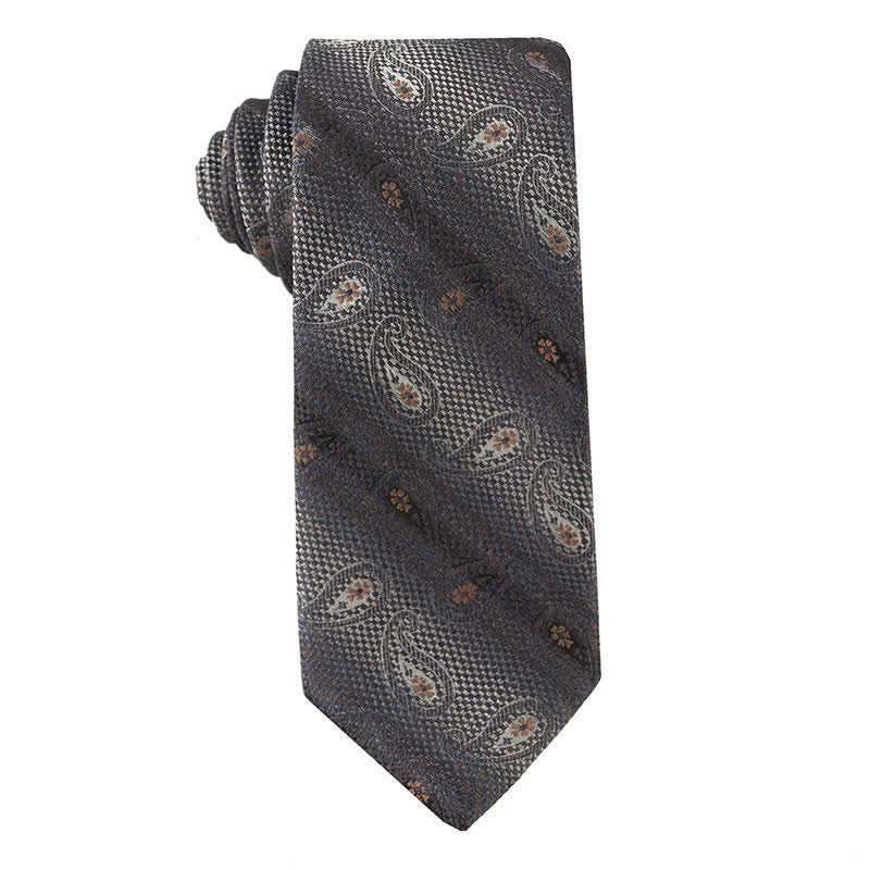 Men's Retro Brown Series Necktie - Paisley - image 4