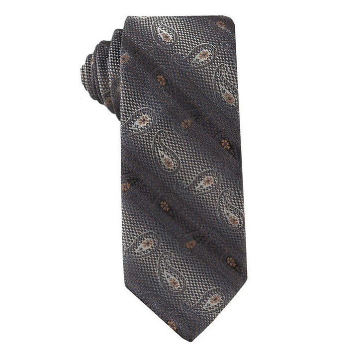 Men's Retro Brown Series Necktie - Paisley - image 4