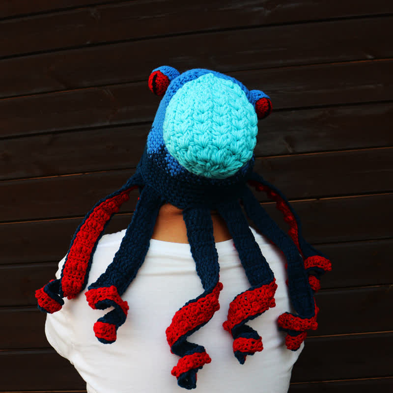 Novelty Octopus Tentacles Big Eyeball Knitted Hat