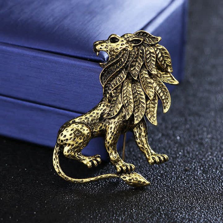 Men's Antique Retro Lion Brooch