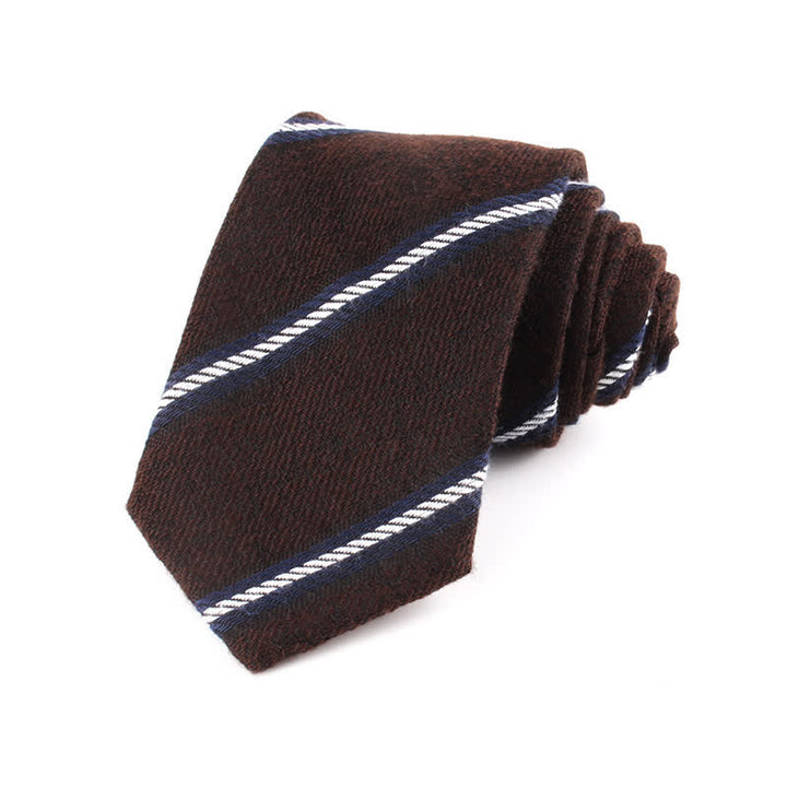 Men's British Soft Wool-like Striped Necktie