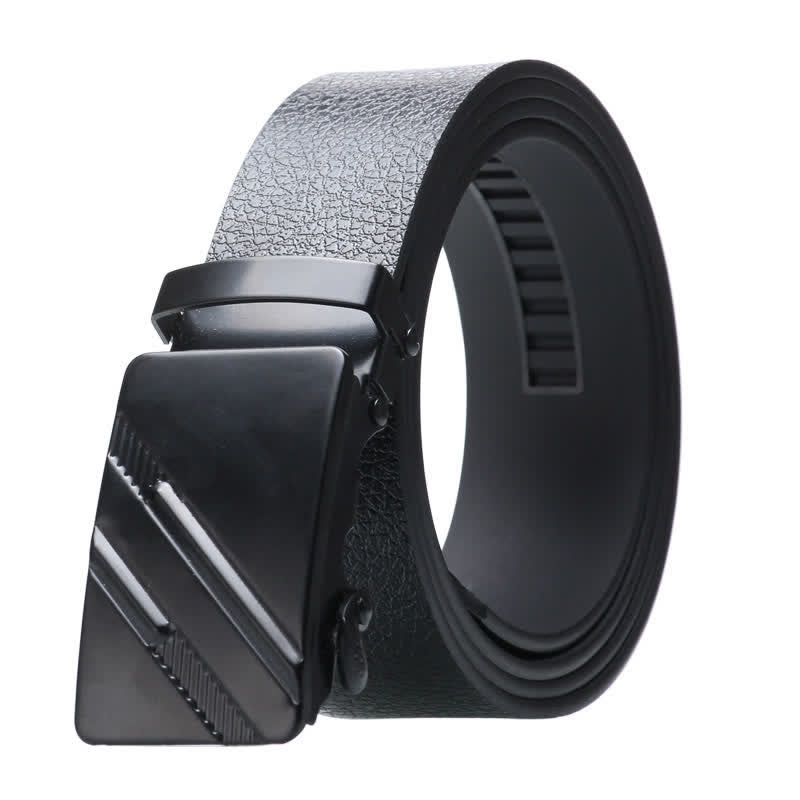 Men's Business Automatic Buckle Black Leather Belt - Style #5 - Black - 42 - image 12