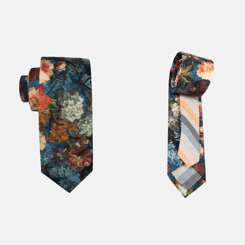 Men's Novel Plaid Floral Patchwork Necktie