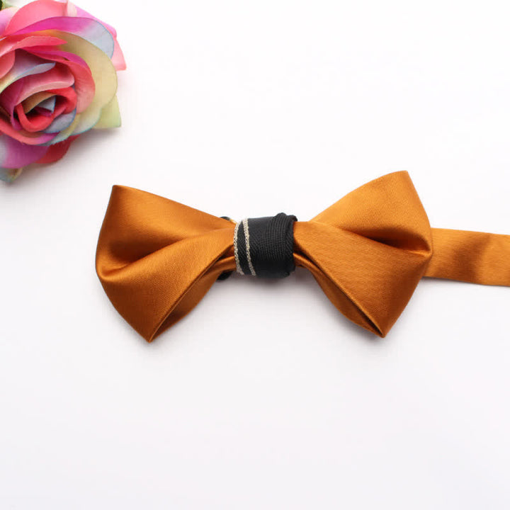 Men's Classic Glossy Solid Colored Bow Tie