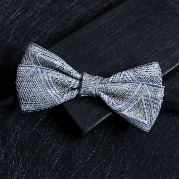 Men's Abstract Pattern Double Layers Bow Tie