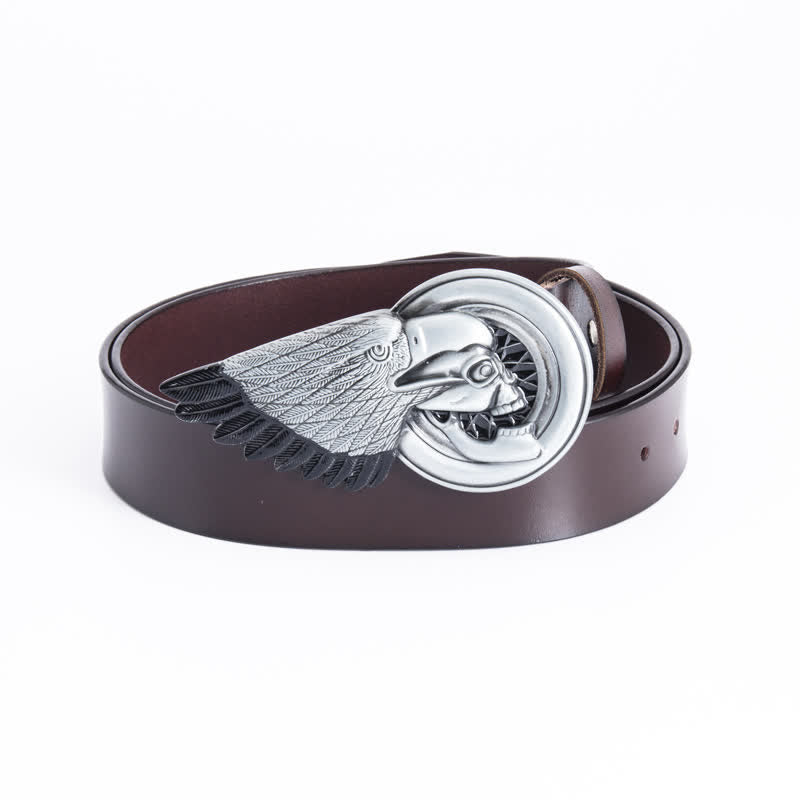 Men's Gothic Eagle Skull Leather Belt