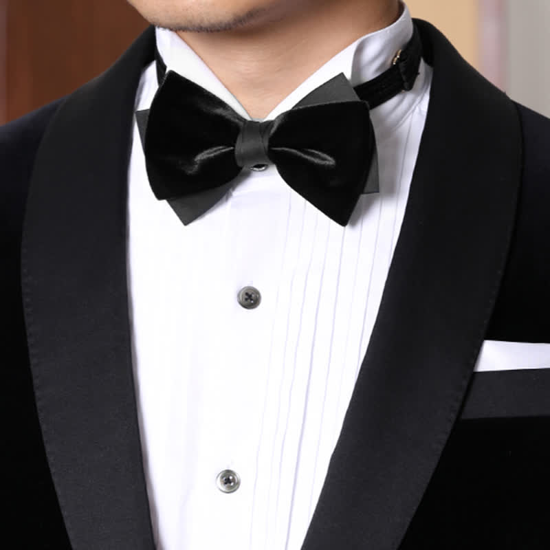 Men's Velvet Double Layers Bow Tie