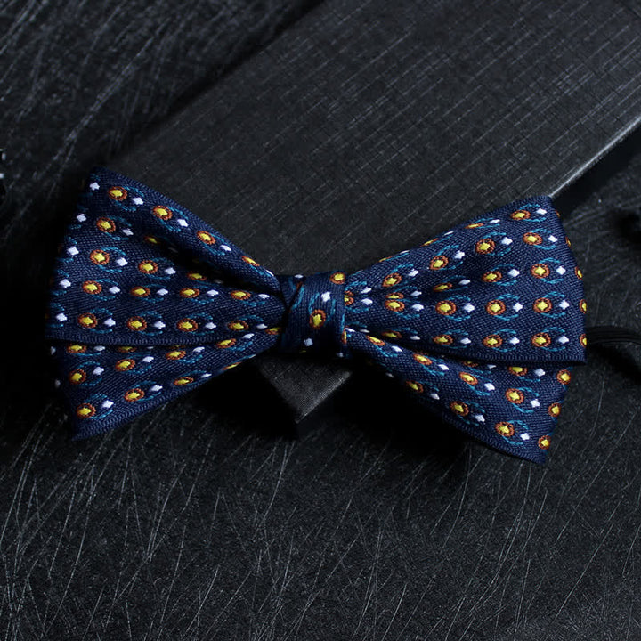 Men's Abstract Pattern Double Layers Bow Tie